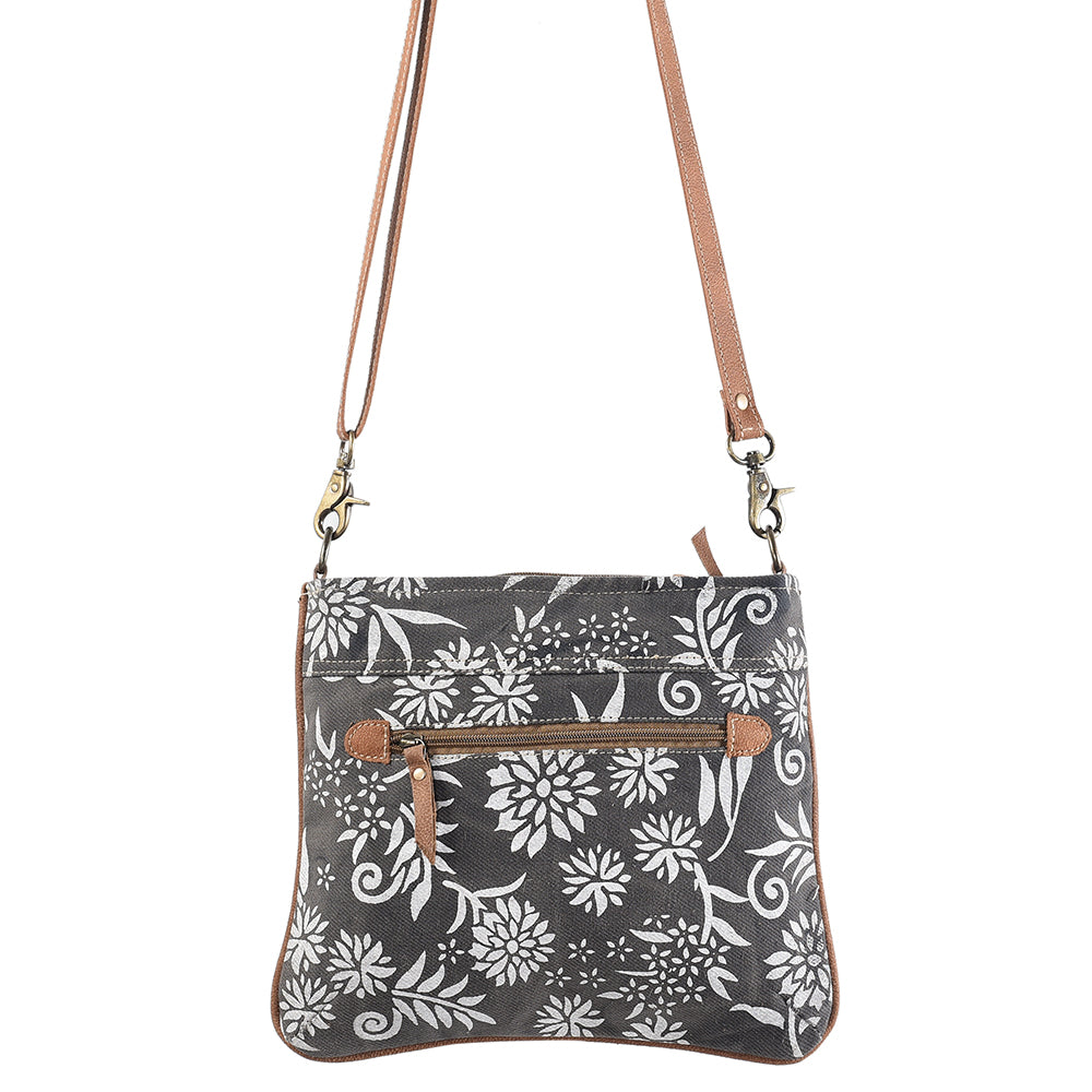 OHLAY KB264 Cross Body Upcycled Canvas Genuine Leather women bag western handbag purse