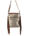 OHLAY MESSENGER Upcycled Wool Upcycled Canvas Hair-on Genuine Leather women bag western handbag purse