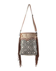 OHLAY MESSENGER Upcycled Wool Upcycled Canvas Hair-on Genuine Leather women bag western handbag purse