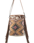 OHLAY MESSENGER Upcycled Wool Upcycled Canvas Hair-on Genuine Leather women bag western handbag purse