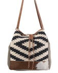 OHLAY KB271 Bucket Upcycled Wool Upcycled Canvas Hair-On Genuine Leather women bag western handbag purse