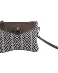 OHLAY WRISTLET Upcycled Wool Upcycled Canvas  Genuine Leather women bag western handbag purse