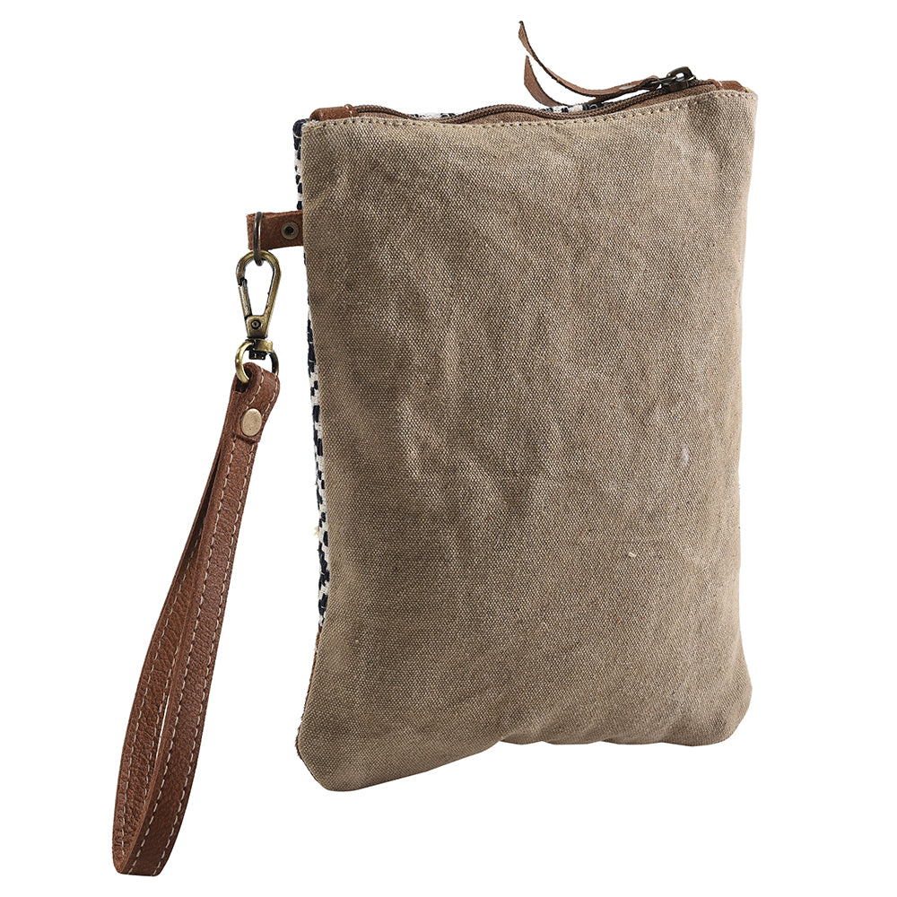 OHLAY WRISTLET Upcycled Wool Upcycled Canvas  Genuine Leather women bag western handbag purse