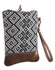 OHLAY WRISTLET Upcycled Wool Upcycled Canvas  Genuine Leather women bag western handbag purse