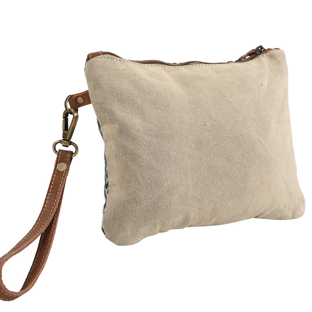 OHLAY WRISTLET Upcycled Wool Upcycled Canvas Genuine Leather women bag western handbag purse