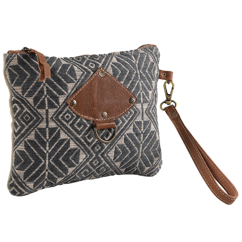 OHLAY WRISTLET Upcycled Wool Upcycled Canvas Genuine Leather women bag western handbag purse