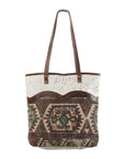 OHLAY KB283 TOTE Upcycled Wool Upcycled Canvas Embossed Hair-on Genuine Leather women bag western handbag purse