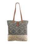 OHLAY KB287 TOTE Upcycled Wool Upcycled Canvas Hair-on Genuine Leather women bag western handbag purse