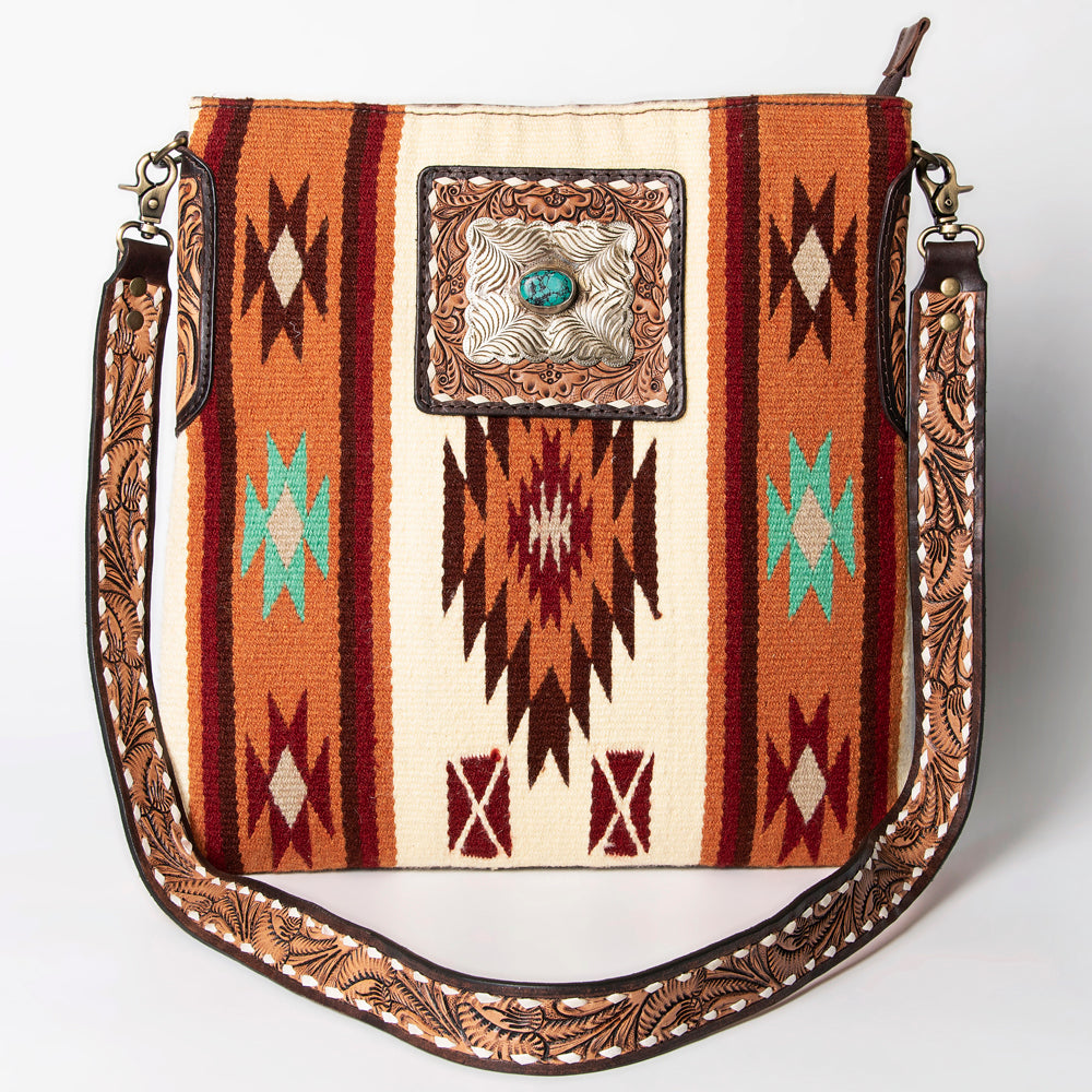 American Darling Messenger Hand Tooled Saddle Blanket Genuine Leather women bag western handbag purse
