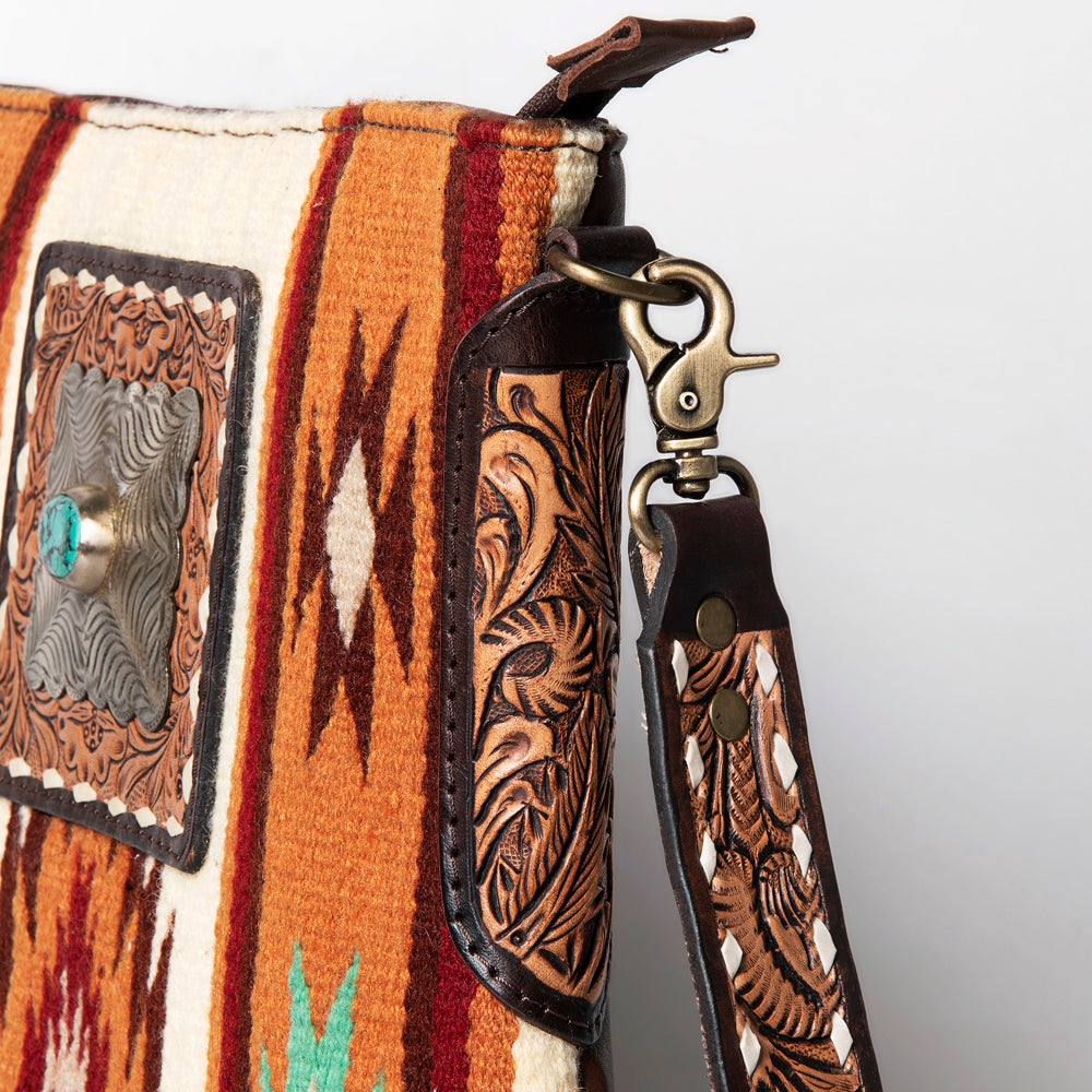 American Darling Messenger Hand Tooled Saddle Blanket Genuine Leather women bag western handbag purse