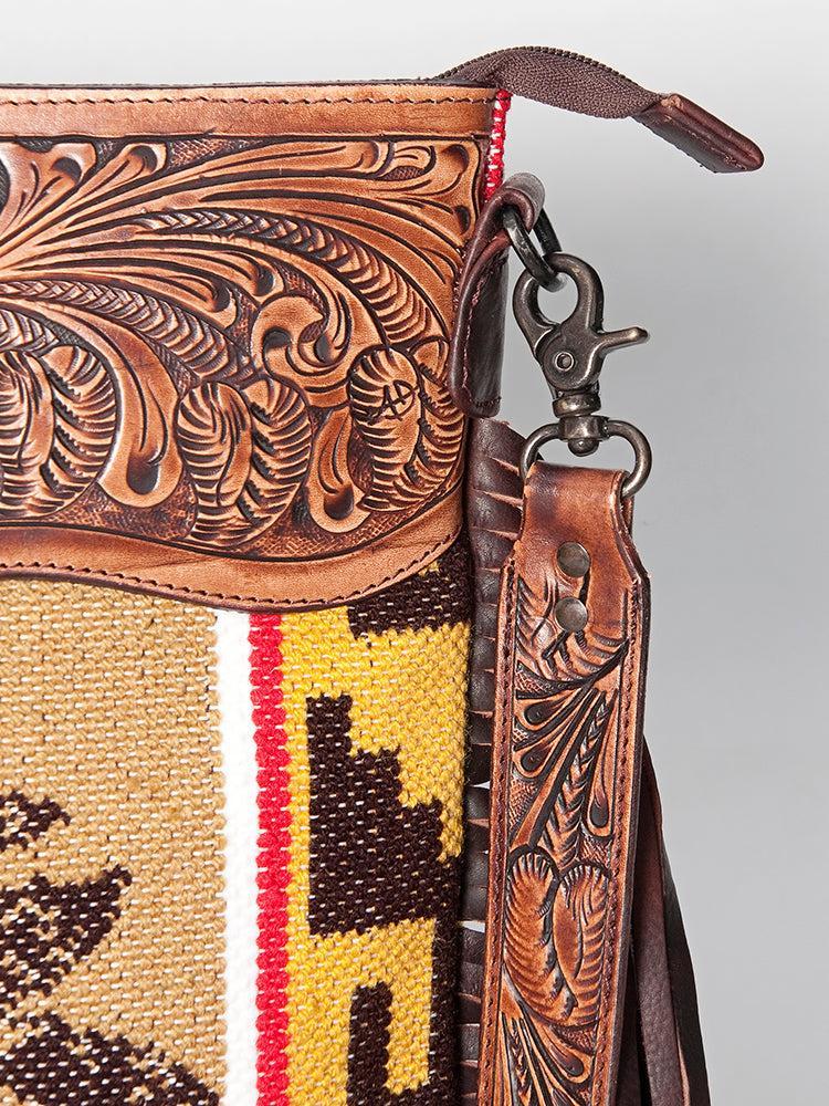 American Darling ADBGZ634 Signature Crossbody Hand Tooled Saddle Blanket Genuine Leather Women Bag Western Handbag Purse