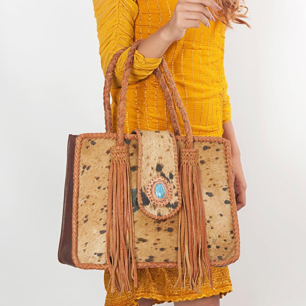 American Darling ADBGD176 Tote Hair-On Genuine Leather Women Bag Western Handbag Purse