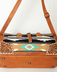 American Darling ADBG516 Duffel Hand Tooled Saddle Blanket Genuine Leather Women Bag Western Handbag Purse