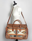 American Darling ADBG516 Duffel Hand Tooled Saddle Blanket Genuine Leather Women Bag Western Handbag Purse