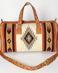 American Darling Duffel Saddle Blanket Genuine Leather Western Women Bag | Handbag Duffle Weekend Travel Bags for
