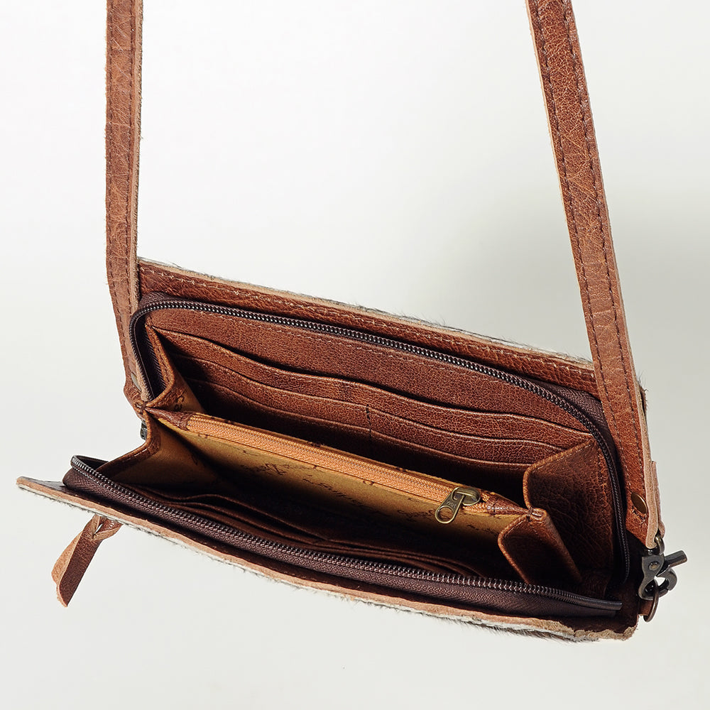 American Darling ADBG872 Small Crossbody Hair-On Genuine Leather Women Bag Western Handbag Purse