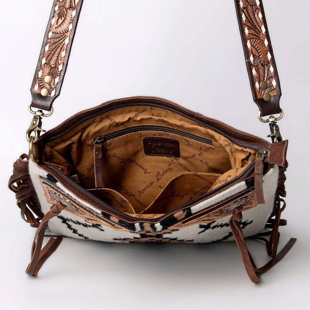 American Darling Messenger Hand Tooled Saddle Blanket Genuine Leather women bag western handbag purse