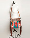 American Darling ADBGZ576A Signature Crossbody Hand Tooled Saddle Blanket Genuine Leather women bag western handbag purse