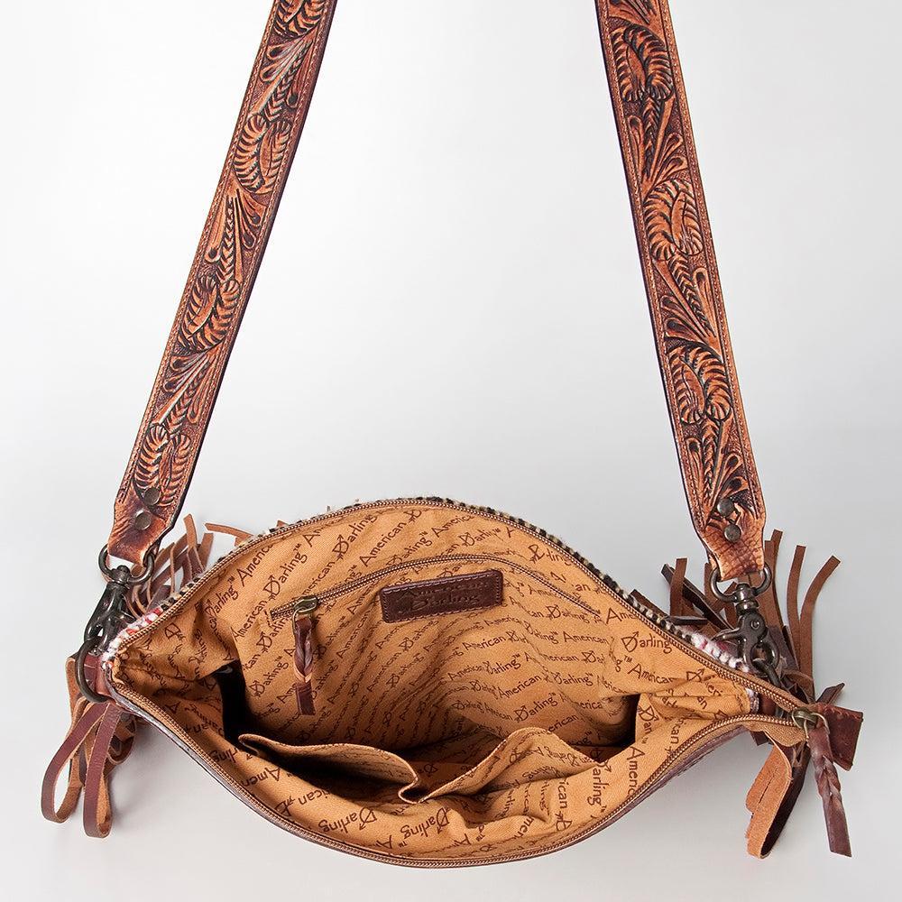 American Darling ADBGZ635 Signature Crossbody Hand Tooled Saddle Blanket Genuine Leather Women Bag Western Handbag Purse