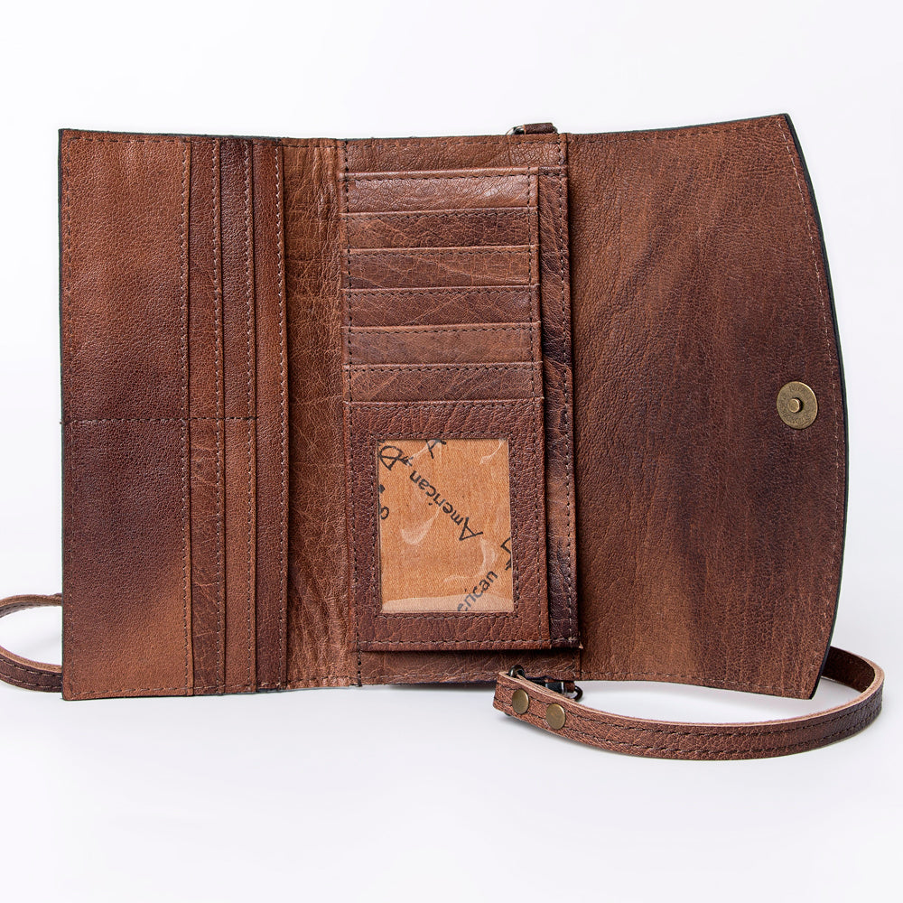 American Darling Wallet Hand Tooled Genuine Leather women bag western handbag purse
