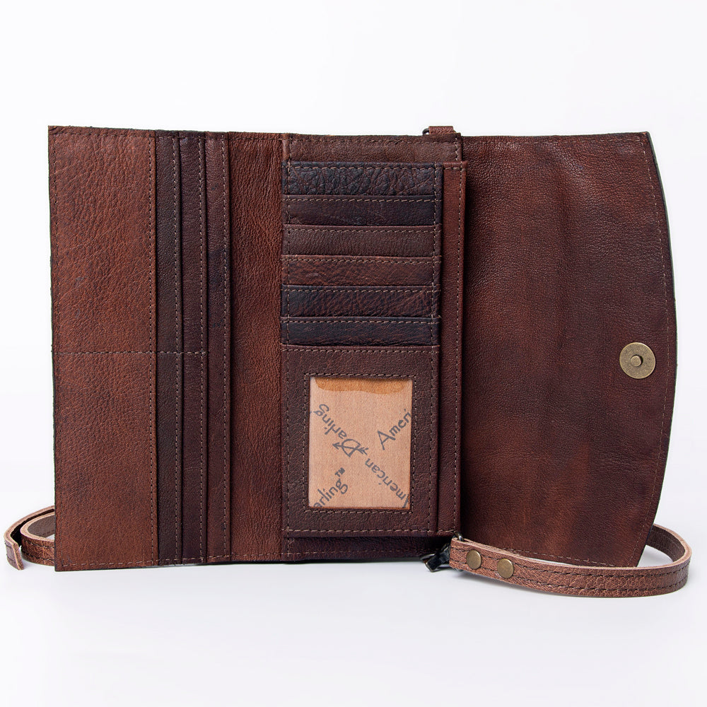 American Darling Wallet Hand Tooled Genuine Leather women bag western handbag purse