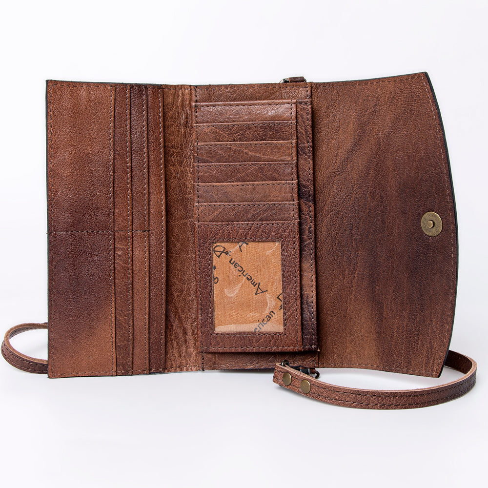 American Darling Wallet Hand Tooled Genuine Leather women bag western handbag purse
