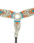 HILASON Western Wool Breast Collar Headstall Set Tack Set Grey & Off White