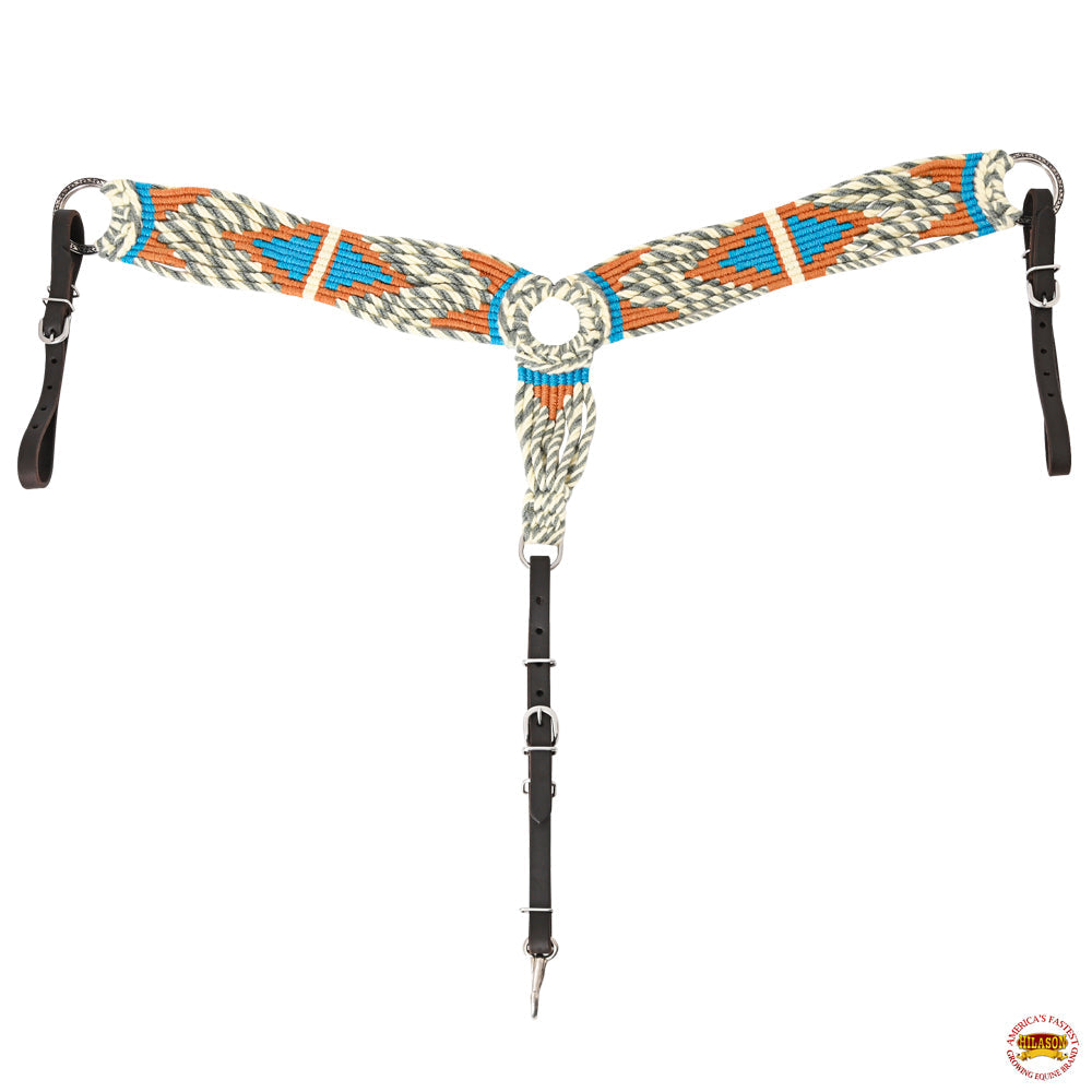 HILASON Western Wool Breast Collar Headstall Set Tack Set Grey &amp; Off White
