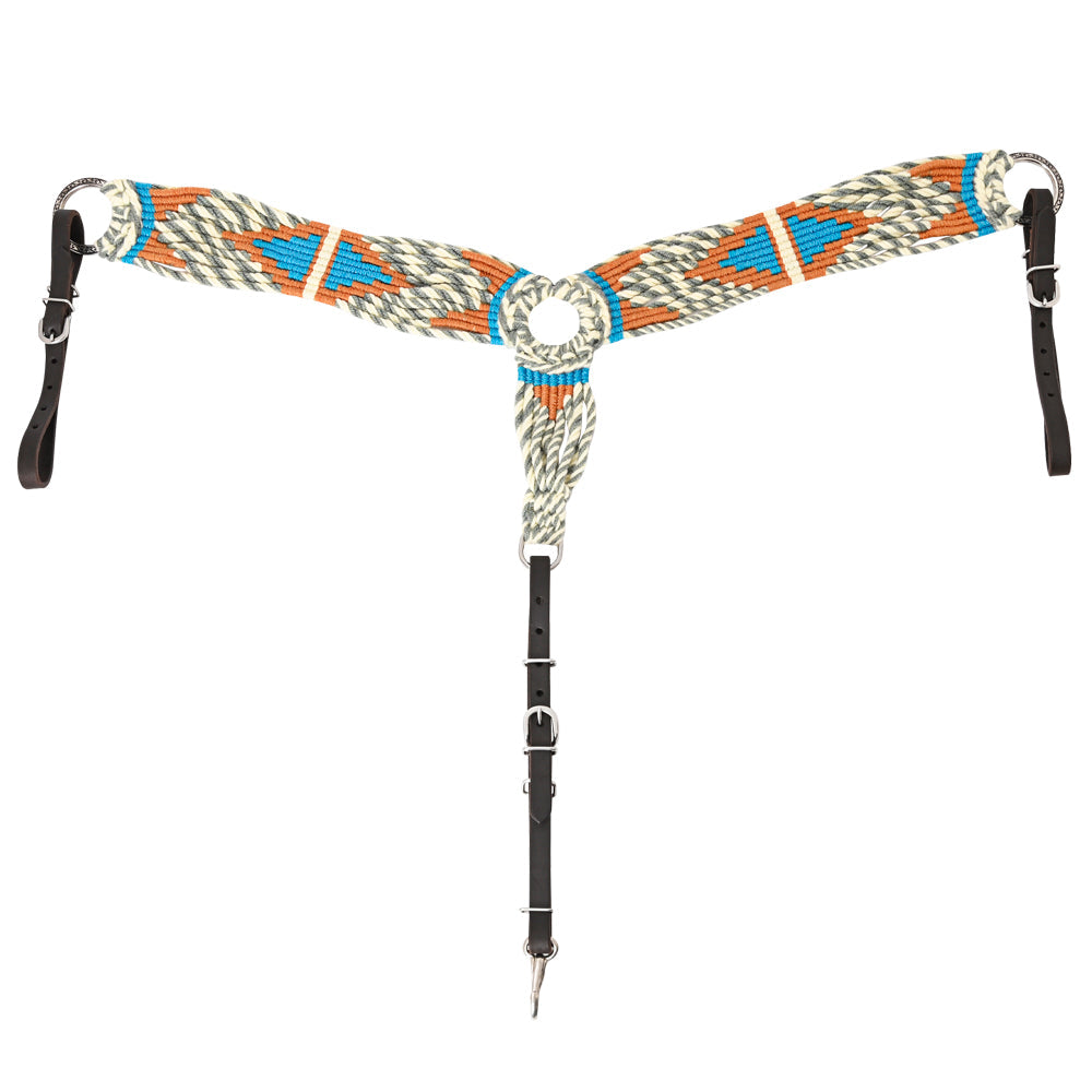 HILASON Western Wool Breast Collar Headstall Set Tack Set Grey &amp; Off White