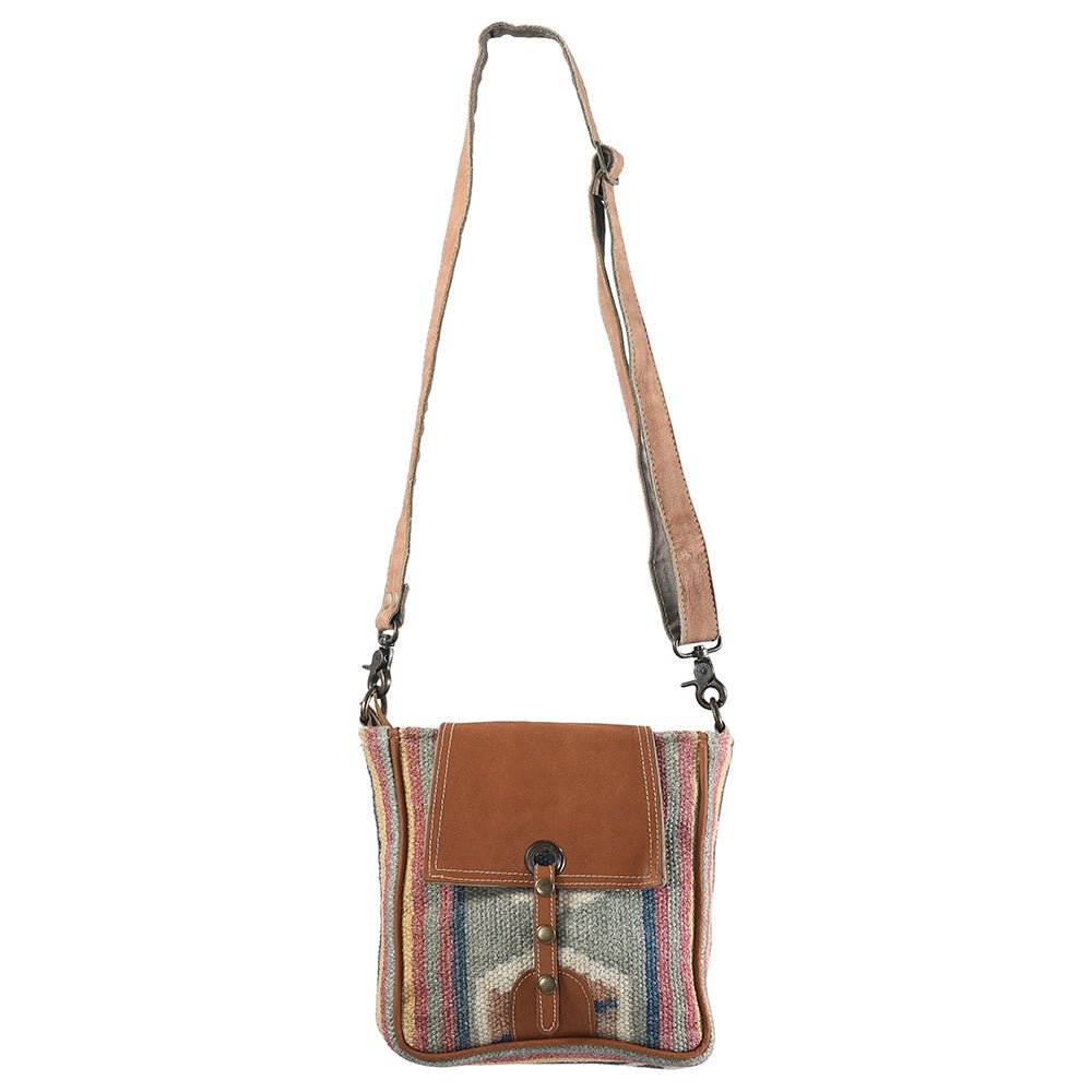OHLAY Bucket Upcycled Wool Canvas Hair On Genuine Leather Women Bag Western Handbag Purse | Womens Handbags Belt for Summer