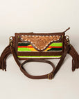 American Darling Small Crossbody Hand Tooled Saddle Blanket Genuine Leather Women Bag Western Handbag Purse