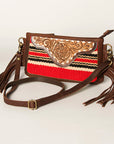 American Darling Small Crossbody Hand Tooled Saddle Blanket Genuine Leather Women Bag Western Handbag Purse
