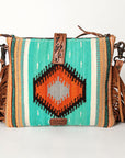 American Darling Hand Tooled Saddle Blanket Genuine Leather Women Bag Western Handbag Purse