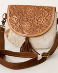 American Darling Messenger Hand Tooled Genuine Leather Women Bag Western Handbag Purse