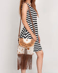 American Darling Messenger Hand Tooled Hair On Genuine Leather Women Bag Western Handbag Purse