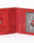 Never Mind Nmbgm128C Card-Holder Vintage Handmade Genuine Cowhide Leather Women Bag Western Handbag Purse
