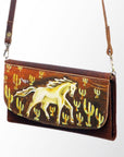 American Darling Wallet Hair on Full Grain Genuine Leather Western Women Bag | Handbag Purse Travel Clutch