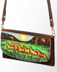 American Darling Wallet Hair on Full Grain Genuine Leather Western Women Bag | Handbag Purse Travel Clutch
