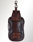 Spaghetti Western Swc203Brn Sling Vintage Handmade Drum Dyed Genuine European Cowhide Leather Women Bag Western Handbag Purse