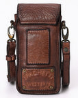Vintage Handmade Premium Full Grain European Cowhide Leather Sling Bag For Women