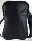 Spaghetti Western Swc205Blk Sling Vintage Handmade Drum Dyed Genuine European Cowhide Leather Women Bag Western Handbag Purse