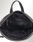 Spaghetti Western Swc206Blk Backpack Vintage Handmade Drum Dyed Genuine European Cowhide Leather Women Bag Western Handbag Purse