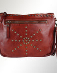 Spaghetti Western Swc207Cg Cross Body I Vintage Handmade Drum Dyed Genuine European Cowhide Leather Women Bag Western Handbag Purse