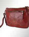 Spaghetti Western Swc207Cg Cross Body I Vintage Handmade Drum Dyed Genuine European Cowhide Leather Women Bag Western Handbag Purse