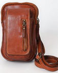 Spaghetti Western Swc210Cg Sling Vintage Handmade Drum Dyed Genuine European Cowhide Leather Women Bag Western Handbag Purse