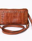 Spaghetti Western Swc212Cg Wallet Vintage Handmade Drum Dyed Genuine European Cowhide Leather Women Bag Western Handbag Purse