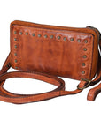 Spaghetti Western Swc212Cg Wallet Vintage Handmade Drum Dyed Genuine European Cowhide Leather Women Bag Western Handbag Purse