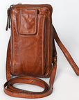 Spaghetti Western Swc213Cg Sling Vintage Handmade Drum Dyed Genuine European Cowhide Leather Women Bag Western Handbag Purse