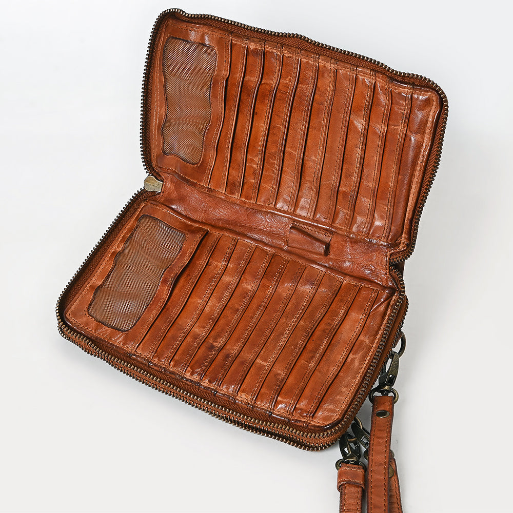 Spaghetti Western Swc213Cg Sling Vintage Handmade Drum Dyed Genuine European Cowhide Leather Women Bag Western Handbag Purse