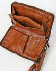 Spaghetti Western Swc213Cg Sling Vintage Handmade Drum Dyed Genuine European Cowhide Leather Women Bag Western Handbag Purse